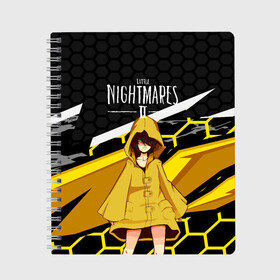 Тетрадь с принтом Little Nightmares 2 в городе Новоалтайск, 100% бумага | 48 листов, плотность листов — 60 г/м2, плотность картонной обложки — 250 г/м2. Листы скреплены сбоку удобной пружинной спиралью. Уголки страниц и обложки скругленные. Цвет линий — светло-серый
 | Тематика изображения на принте: little nightmares | игра | страшилка | страшная игра | ужас | хоррор