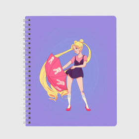 Тетрадь с принтом Sailor Moon Сейлор Мун в городе Новоалтайск, 100% бумага | 48 листов, плотность листов — 60 г/м2, плотность картонной обложки — 250 г/м2. Листы скреплены сбоку удобной пружинной спиралью. Уголки страниц и обложки скругленные. Цвет линий — светло-серый
 | Тематика изображения на принте: anime | sailor moon | аниме | анимэ | венера | луна | лунная призма | марс | сейлор мун | серебрянное тысячелетие | серенити | сэйлор | усаги цукино | чиби мун | эндимион