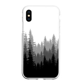 Чехол для iPhone XS Max матовый с принтом Темный Лес в городе Новоалтайск, Силикон | Область печати: задняя сторона чехла, без боковых панелей | Тематика изображения на принте: деревья | ели | лес | минимализм | природа | темный лес
