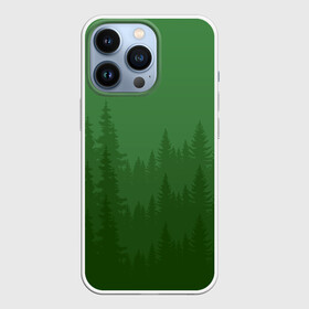 Чехол для iPhone 13 Pro с принтом Зеленый Лес в городе Новоалтайск,  |  | градиент | густой лес | деревья | зеленый лес | лес | минимализм