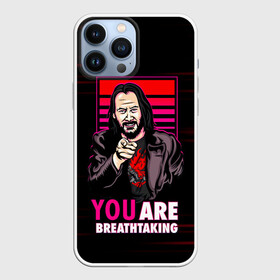 Чехол для iPhone 13 Pro Max с принтом YOU ARE BREATHTAKING в городе Новоалтайск,  |  | Тематика изображения на принте: cyberpunk 2077 | hacker | maelstrom | militech | quadra | samurai | sci fi | technology | trauma team | v | будущее | игра | иероглифы | киану ривз | кибер | киберпанк | киборг | киборги | корпорация | лого | милитек | панк | роботы | самурай | т