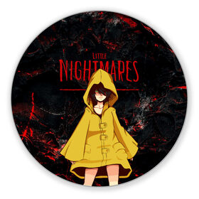 Коврик для мышки круглый с принтом Little Nightmares 2 в городе Новоалтайск, резина и полиэстер | круглая форма, изображение наносится на всю лицевую часть | Тематика изображения на принте: little nightmares | игра | страшилка | страшная игра | ужас | хоррор