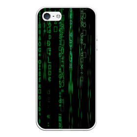 Чехол для iPhone 5/5S матовый с принтом Матрица букв и чисел в городе Новоалтайск, Силикон | Область печати: задняя сторона чехла, без боковых панелей | green | движение букв и цифр | киберпространство | матрица | много букв и чисел