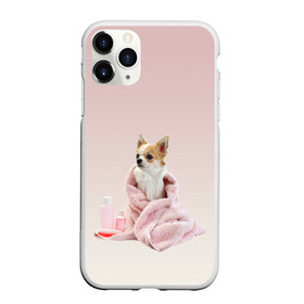 Чехол для iPhone 11 Pro Max матовый с принтом собачка полотенце процедуры  в городе Новоалтайск, Силикон |  | ванна | выходной | градиент | душ | забота и теле | любовь к себе | мини собака | полотенце | процедуры | розовый | собака | собачка | спа | уход | чихуахуа | чихуашка | щенок