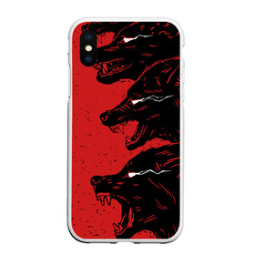 Чехол для iPhone XS Max матовый Evil Wolves: в городе Новоалтайск, Силикон | Область печати: задняя сторона чехла, без боковых панелей | animal | beast | dark | darkness | evil | moon | nigth | werwolf | wild | wolf | вервольф | вой | волк | волчара | дикий | животное | зверь | клык | клыки | луна | ночь | оборотень | полнолуние
