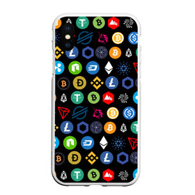 Чехол для iPhone XS Max матовый с принтом ЛОГОТИПЫ КРИПТОВАЛЮТ | CRYPTOCURRENCIES (Z) в городе Новоалтайск, Силикон | Область печати: задняя сторона чехла, без боковых панелей | binance coin | bitcoin | blockchain | btc | cardano | crypto | ethereum | litecoin | polkadot | tether | xrp | биткоин | блокчейн | валюта | деньги | криптовалюта | майнер | майнинг | цифровая валюта | цифровое золото | эфир
