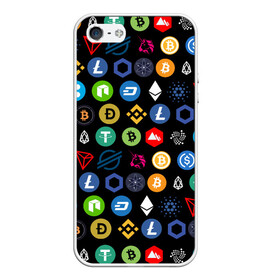 Чехол для iPhone 5/5S матовый с принтом ЛОГОТИПЫ КРИПТОВАЛЮТ | CRYPTOCURRENCIES (Z) в городе Новоалтайск, Силикон | Область печати: задняя сторона чехла, без боковых панелей | binance coin | bitcoin | blockchain | btc | cardano | crypto | ethereum | litecoin | polkadot | tether | xrp | биткоин | блокчейн | валюта | деньги | криптовалюта | майнер | майнинг | цифровая валюта | цифровое золото | эфир