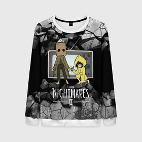 Мужской свитшот 3D с принтом Little Nightmares 2 в городе Новоалтайск, 100% полиэстер с мягким внутренним слоем | круглый вырез горловины, мягкая резинка на манжетах и поясе, свободная посадка по фигуре | little nightmares | игра | страшилка | страшная игра | ужас | хоррор