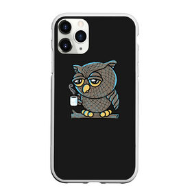 Чехол для iPhone 11 Pro Max матовый с принтом Утро начинается в городе Новоалтайск, Силикон |  | Тематика изображения на принте: animal | beast | bird | coffee | drowsiness | fatigue | lark | morning | owl | sleep | sleepy | sleepyhead | жаворонок | кофе животное | птица | сова | сонливость | соня | усталость | утро