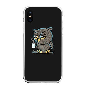 Чехол для iPhone XS Max матовый с принтом Утро начинается в городе Новоалтайск, Силикон | Область печати: задняя сторона чехла, без боковых панелей | Тематика изображения на принте: animal | beast | bird | coffee | drowsiness | fatigue | lark | morning | owl | sleep | sleepy | sleepyhead | жаворонок | кофе животное | птица | сова | сонливость | соня | усталость | утро
