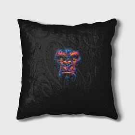 Подушка 3D с принтом Colorful Gorilla в городе Новоалтайск, наволочка – 100% полиэстер, наполнитель – холлофайбер (легкий наполнитель, не вызывает аллергию). | состоит из подушки и наволочки. Наволочка на молнии, легко снимается для стирки | animal | beast | color | colorful | gorilla | ink | monkey | paints | горилла | животное | зверь | краски | обезьяна | чернила