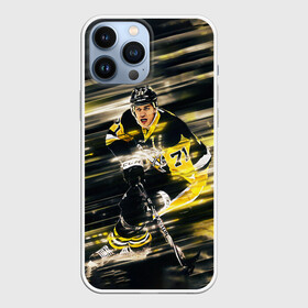 Чехол для iPhone 13 Pro Max с принтом ЕВГЕНИЙ МАЛКИН в городе Новоалтайск,  |  | Тематика изображения на принте: 71 | gino | hockey | ice | malkin | nhl | pitsburg | sport | usa | winter | джино | евгений | малкин | нхл | пингвинз | питсбург | спорт | хоккей