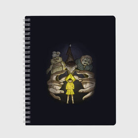 Тетрадь с принтом Little Nightmares 2 Шестая в городе Новоалтайск, 100% бумага | 48 листов, плотность листов — 60 г/м2, плотность картонной обложки — 250 г/м2. Листы скреплены сбоку удобной пружинной спиралью. Уголки страниц и обложки скругленные. Цвет линий — светло-серый
 | little nightmares | little nightmares 2 | игра | литл нигмарес | литл нигмарес 2 | литл нигхтмарес | литл нигхтмарес 2 | ужас | хоррор | шестая