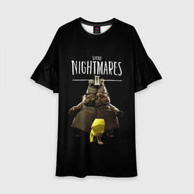 Детское платье 3D с принтом Little Nightmares 2 близнецы в городе Новоалтайск, 100% полиэстер | прямой силуэт, чуть расширенный к низу. Круглая горловина, на рукавах — воланы | Тематика изображения на принте: little nightmares | little nightmares 2 | игра | литл нигмарес | литл нигмарес 2 | литл нигхтмарес | литл нигхтмарес 2 | ужас | хоррор | шестая