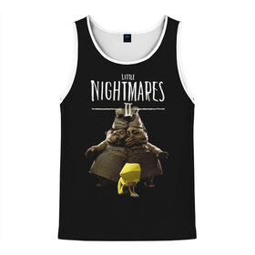Мужская майка 3D с принтом Little Nightmares 2 близнецы в городе Новоалтайск, 100% полиэстер | круглая горловина, приталенный силуэт, длина до линии бедра. Пройма и горловина окантованы тонкой бейкой | Тематика изображения на принте: little nightmares | little nightmares 2 | игра | литл нигмарес | литл нигмарес 2 | литл нигхтмарес | литл нигхтмарес 2 | ужас | хоррор | шестая