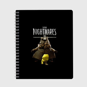 Тетрадь с принтом Little Nightmares 2 близнецы в городе Новоалтайск, 100% бумага | 48 листов, плотность листов — 60 г/м2, плотность картонной обложки — 250 г/м2. Листы скреплены сбоку удобной пружинной спиралью. Уголки страниц и обложки скругленные. Цвет линий — светло-серый
 | little nightmares | little nightmares 2 | игра | литл нигмарес | литл нигмарес 2 | литл нигхтмарес | литл нигхтмарес 2 | ужас | хоррор | шестая