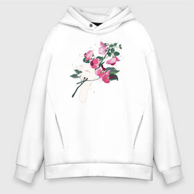 Мужское худи Oversize хлопок с принтом Flowers в городе Новоалтайск, френч-терри — 70% хлопок, 30% полиэстер. Мягкий теплый начес внутри —100% хлопок | боковые карманы, эластичные манжеты и нижняя кромка, капюшон на магнитной кнопке | Тематика изображения на принте: flo | flowers | растения | флористика | цветение | цветы