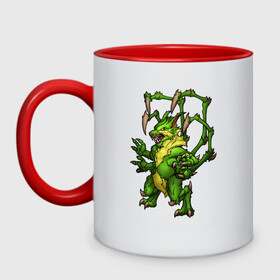 Кружка двухцветная с принтом Deathbring Rangers - Чикапука в городе Новоалтайск, керамика | объем — 330 мл, диаметр — 80 мм. Цветная ручка и кайма сверху, в некоторых цветах — вся внутренняя часть | deathbring rangers | game | games | jrpg | monster | monsters | rpg | strategy | tbs | termogad games | дезбринг | игра | игры | монстр | монстры | рпг | стратегия | чикапука