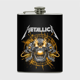 Фляга с принтом Metallica в городе Новоалтайск, металлический корпус | емкость 0,22 л, размер 125 х 94 мм. Виниловая наклейка запечатывается полностью | heavy metal | metal | metallica | группы | метал | металлика | музыка | рок | трэш метал | хєви метал