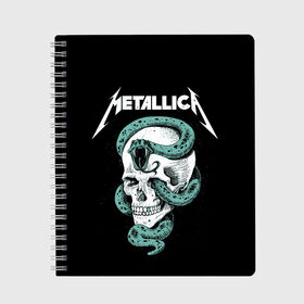 Тетрадь с принтом Metallica в городе Новоалтайск, 100% бумага | 48 листов, плотность листов — 60 г/м2, плотность картонной обложки — 250 г/м2. Листы скреплены сбоку удобной пружинной спиралью. Уголки страниц и обложки скругленные. Цвет линий — светло-серый
 | Тематика изображения на принте: heavy metal | metal | metallica | группы | метал | металлика | музыка | рок | трэш метал | хєви метал