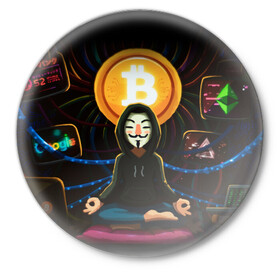 Значок с принтом БИТКОИН | BITCOIN в городе Новоалтайск,  металл | круглая форма, металлическая застежка в виде булавки | Тематика изображения на принте: bitcoin | blockchain | btc | cardano | crypto | ethereum | polkadot | tether | xrp | бинанс | биткоин | блокчейн | валюта | деньги | криптовалюта | майнер | майнинг | цифровая валюта | цифровое золото | эфир
