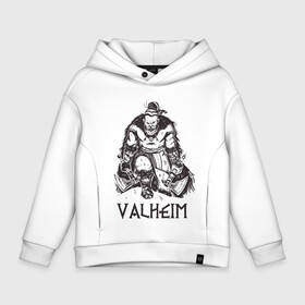 Детское худи Oversize хлопок с принтом Valheim Викинг Берсерк  в городе Новоалтайск, френч-терри — 70% хлопок, 30% полиэстер. Мягкий теплый начес внутри —100% хлопок | боковые карманы, эластичные манжеты и нижняя кромка, капюшон на магнитной кнопке | axe | berserk | berserker | nord | ragnarok | viking | vikings | warrior | берсеркер | валькирия | викинги | воин | мифология | норд | норман | норманн | один | рагнар | рагнарок | руна | руны | русич | русь | с топором | скандинавия