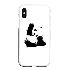 Чехол для iPhone XS Max матовый с принтом Панда минимализм в городе Новоалтайск, Силикон | Область печати: задняя сторона чехла, без боковых панелей | animal | bear | beast | black | minimalism | panda | white | белое | животное | зверь | краски | медведь | минимализм | панда | чернила | черно белое | черное