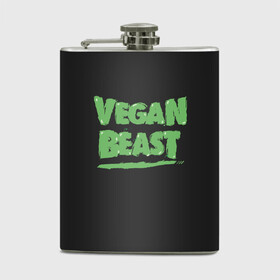 Фляга с принтом Vegan Beast в городе Новоалтайск, металлический корпус | емкость 0,22 л, размер 125 х 94 мм. Виниловая наклейка запечатывается полностью | animal | beast | herbivorous | mutant | vegan | vegetarian | веган | вегетарианец | животное | зверь | мутант