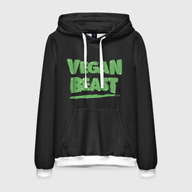 Мужская толстовка 3D с принтом Vegan Beast в городе Новоалтайск, 100% полиэстер | двухслойный капюшон со шнурком для регулировки, мягкие манжеты на рукавах и по низу толстовки, спереди карман-кенгуру с мягким внутренним слоем. | animal | beast | herbivorous | mutant | vegan | vegetarian | веган | вегетарианец | животное | зверь | мутант
