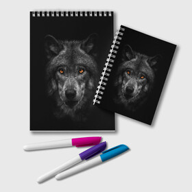 Блокнот с принтом Evil Wolf в городе Новоалтайск, 100% бумага | 48 листов, плотность листов — 60 г/м2, плотность картонной обложки — 250 г/м2. Листы скреплены удобной пружинной спиралью. Цвет линий — светло-серый
 | animal | beast | dark | darkness | evil | moon | nigth | tegunvteg | werwolf | wild | wolf | вервольф | вой | волк | волки | волчара | дикий | животное | зверь | клык | клыки | луна | ночь | оборотень | полнолуние