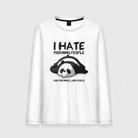 Мужской лонгслив хлопок с принтом I Hate Morning And People в городе Новоалтайск, 100% хлопок |  | Тематика изображения на принте: and | hate | i | morning | mornings | panda | people | людей | люди | ненавижу | панда | утро