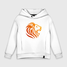 Детское худи Oversize хлопок с принтом HEAD LION в городе Новоалтайск, френч-терри — 70% хлопок, 30% полиэстер. Мягкий теплый начес внутри —100% хлопок | боковые карманы, эластичные манжеты и нижняя кромка, капюшон на магнитной кнопке | animal | beast | cat | cute | fluffy | hunter | lion | lion cub | lion king | mane | predator | red | tail | yellow | большая кошка | грива | животное | зверь | король лев | кот | лев | лёвушка | львенок | милый | муфаса | охотник | пушистый 