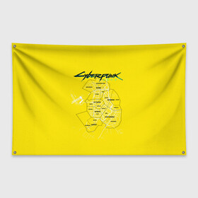Флаг-баннер с принтом Cyberpunk 2077 карта города в городе Новоалтайск, 100% полиэстер | размер 67 х 109 см, плотность ткани — 95 г/м2; по краям флага есть четыре люверса для крепления | cyberpunk 2077 | hacker | maelstrom | militech | quadra | samurai | sci fi | technology | trauma team | v | будущее | игра | иероглифы | киану ривз | кибер | киберпанк | киборг | киборги | корпорация | лого | милитек | панк | роботы | самурай | т