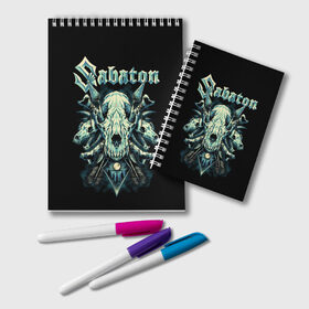 Блокнот с принтом Sabaton в городе Новоалтайск, 100% бумага | 48 листов, плотность листов — 60 г/м2, плотность картонной обложки — 250 г/м2. Листы скреплены удобной пружинной спиралью. Цвет линий — светло-серый
 | Тематика изображения на принте: heavy metal | sabaton | группы | метал | музыка | сабатон | хэви метал