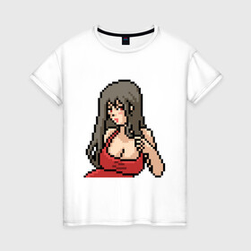 Женская футболка хлопок с принтом Pixel art anime в городе Новоалтайск, 100% хлопок | прямой крой, круглый вырез горловины, длина до линии бедер, слегка спущенное плечо | anime | art | girl | manga | pixel | аниме | арт | девушка | манга | пиксель