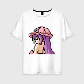 Женская футболка хлопок Oversize с принтом Pixel art anime в городе Новоалтайск, 100% хлопок | свободный крой, круглый ворот, спущенный рукав, длина до линии бедер
 | anime | art | girl | manga | pixel | аниме | арт | девушка | манга | пиксель