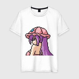 Мужская футболка хлопок с принтом Pixel art anime в городе Новоалтайск, 100% хлопок | прямой крой, круглый вырез горловины, длина до линии бедер, слегка спущенное плечо. | anime | art | girl | manga | pixel | аниме | арт | девушка | манга | пиксель