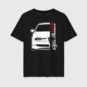 Женская футболка хлопок Oversize с принтом Alfa Romeo GTA в городе Новоалтайск, 100% хлопок | свободный крой, круглый ворот, спущенный рукав, длина до линии бедер
 | 4 | 5 | five | games | grand theft auto | gta | gta v | los santos | online | rockstar | san andreas | великое авто воровство | гта | гташка | игры | логотип | лос сантос | майкл | мафия | ограбление | онлайн | пеф | рокстар | самп | сан андреас 