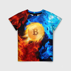 Детская футболка 3D с принтом БИТКОИН | BITCOIN FIRE в городе Новоалтайск, 100% гипоаллергенный полиэфир | прямой крой, круглый вырез горловины, длина до линии бедер, чуть спущенное плечо, ткань немного тянется | bitcoin | blockchain | btc | cardano | crypto | ethereum | polkadot | tether | xrp | бинанс | биткоин | блокчейн | валюта | деньги | криптовалюта | майнер | майнинг | цифровая валюта | цифровое золото | эфир