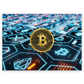 Поздравительная открытка с принтом БИТКОИН | BITCOIN в городе Новоалтайск, 100% бумага | плотность бумаги 280 г/м2, матовая, на обратной стороне линовка и место для марки
 | Тематика изображения на принте: bitcoin | blockchain | btc | cardano | crypto | ethereum | polkadot | tether | xrp | бинанс | биткоин | блокчейн | валюта | деньги | криптовалюта | майнер | майнинг | цифровая валюта | цифровое золото | эфир