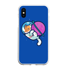 Чехол для iPhone XS Max матовый с принтом Кот космонавт в городе Новоалтайск, Силикон | Область печати: задняя сторона чехла, без боковых панелей | домашние питомцы | животное | звери | космос | кот | кот в космосе | кот космонавт | кошка | планета