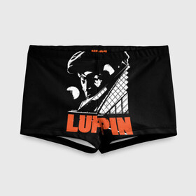 Детские купальные плавки 3D с принтом Lupin - Сериал Люпен в городе Новоалтайск, Полиэстер 85%, Спандекс 15% | Слитный крой, подклад по переду изделия, узкие бретели | lupin | netflix | детектив | логотип | люпен | люпин | люпэн | мужской | нетфликс | омар си | подарок | портрет | сериал | черный