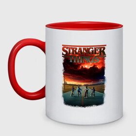 Кружка двухцветная с принтом Stranger Things в городе Новоалтайск, керамика | объем — 330 мл, диаметр — 80 мм. Цветная ручка и кайма сверху, в некоторых цветах — вся внутренняя часть | friend dont lie | friends dont lie | morning are for coffee and contemplation | stranger things | stranger things 2 | stranger things 3 | stranger things logo | stranger things лого | друзья не лгут | очень странные дела | очень странные дела лого