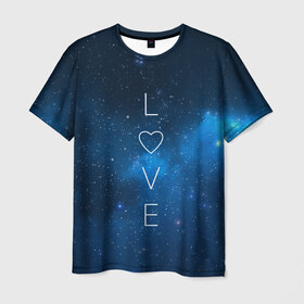 Мужская футболка 3D с принтом SPACE LOVE в городе Новоалтайск, 100% полиэфир | прямой крой, круглый вырез горловины, длина до линии бедер | earth | galaxy | heart | love | mars | moon | nasa | planet | planets | space | specex | stars | sun | universe | вселенная | галактика | звезда | звезды | земля | космическая | космос | луна | любовь | марс | млечный | наса | планета | планеты | путь