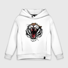 Детское худи Oversize хлопок с принтом TIGER в городе Новоалтайск, френч-терри — 70% хлопок, 30% полиэстер. Мягкий теплый начес внутри —100% хлопок | боковые карманы, эластичные манжеты и нижняя кромка, капюшон на магнитной кнопке | animal | beast | cat | cute | fluffy | hunter | lion | lion cub | lion king | mane | predator | red | tail | tiger | yellow | большая кошка | голова тигра | грива | животное | зверь | король лев | кот | милый | охотник | пушистый | тигр | тиг
