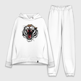 Женский костюм хлопок Oversize с принтом TIGER в городе Новоалтайск,  |  | animal | beast | cat | cute | fluffy | hunter | lion | lion cub | lion king | mane | predator | red | tail | tiger | yellow | большая кошка | голова тигра | грива | животное | зверь | король лев | кот | милый | охотник | пушистый | тигр | тиг