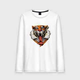 Мужской лонгслив хлопок с принтом Tiger Face в городе Новоалтайск, 100% хлопок |  | animal | beast | cat | cute | fluffy | hunter | lion | lion cub | lion king | mane | predator | red | tail | tiger | yellow | большая кошка | голова тигра | грива | животное | зверь | король лев | кот | милый | охотник | пушистый | тигр | тиг