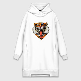 Платье-худи хлопок с принтом Tiger Face в городе Новоалтайск,  |  | animal | beast | cat | cute | fluffy | hunter | lion | lion cub | lion king | mane | predator | red | tail | tiger | yellow | большая кошка | голова тигра | грива | животное | зверь | король лев | кот | милый | охотник | пушистый | тигр | тиг