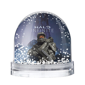 Снежный шар с принтом Halo Infinite в городе Новоалтайск, Пластик | Изображение внутри шара печатается на глянцевой фотобумаге с двух сторон | 343 industries | мастер чиф | мъёльнир | ореол | спартанец