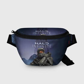 Поясная сумка 3D с принтом Halo Infinite в городе Новоалтайск, 100% полиэстер | плотная ткань, ремень с регулируемой длиной, внутри несколько карманов для мелочей, основное отделение и карман с обратной стороны сумки застегиваются на молнию | 343 industries | мастер чиф | мъёльнир | ореол | спартанец